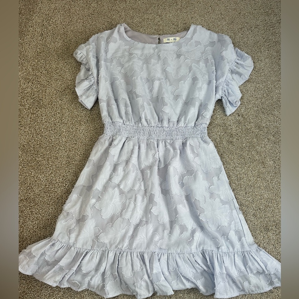 She and Sky Light Blue Floral Dress